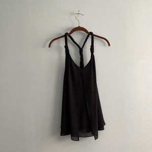 Lost April Size M Black Chiffon Tank